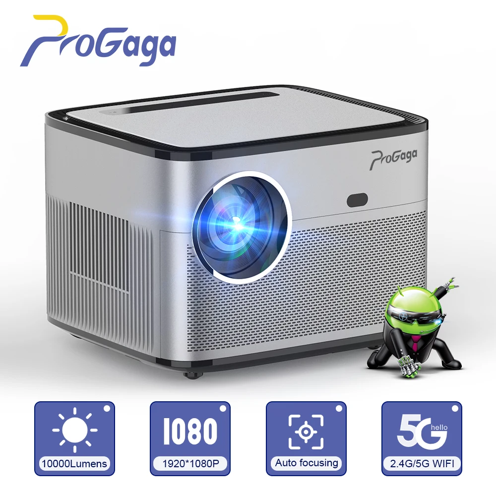 ProGaga PG550W Projector Auto Focus & keystone Full HD 1080P Support 4K ...