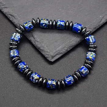 Artystyczna terapeutyczna magnetyczna bransoletka hematytowa dla mężczyzn wyszczuplanie ciała promować krążenie krwi biżuteria dla kobiet bransoletki dla pary prezent