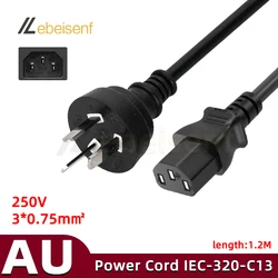 Black 3 - Prong AC Power Cord with AU Plug - 1 Meter Extension (1.2M)