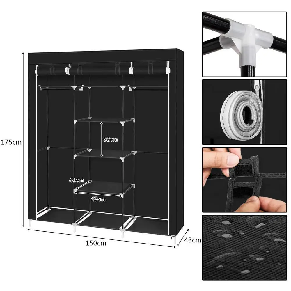 69 inch portable closet clothing storage cabinet storage cabinet