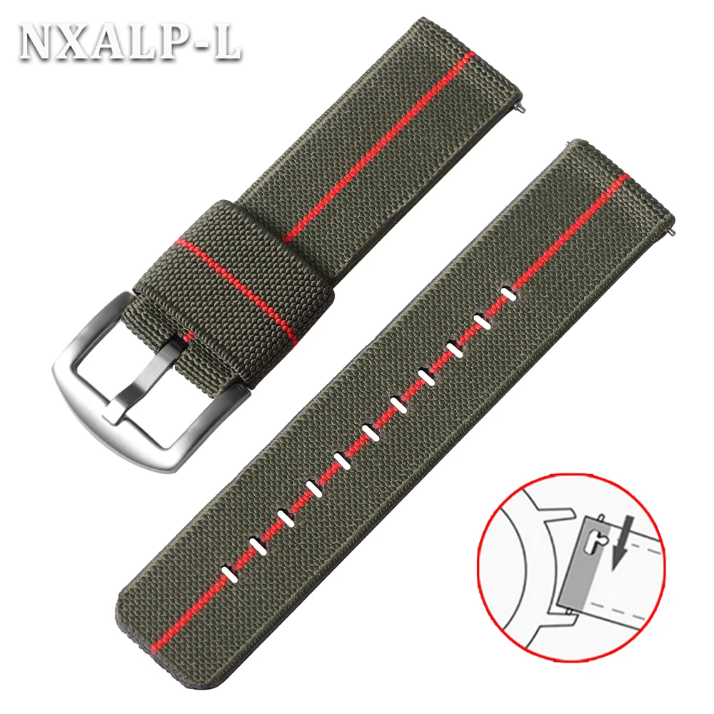 Military-Style Elastic Nylon Watch Band - Quick Release Sport Strap