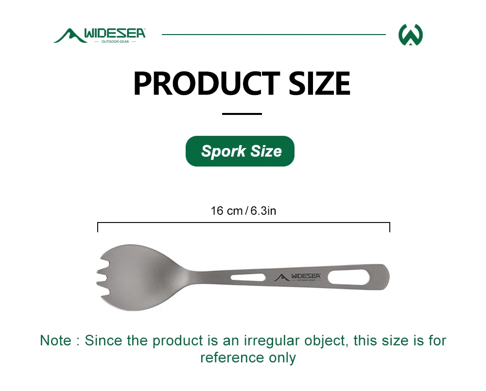 Widesea Camping-Kochset, Spork, Löffel aus Titan, Reisegeschirr, Outdoor-Besteck, Küchenutensilien, Zubehör, Reiseartikel – Detail 3