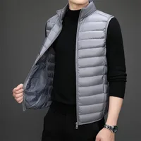 Big Size Men Cotton Vest Winter New Thickened Sleeveless Jacket Lightweight Casual Trendy Outerwear