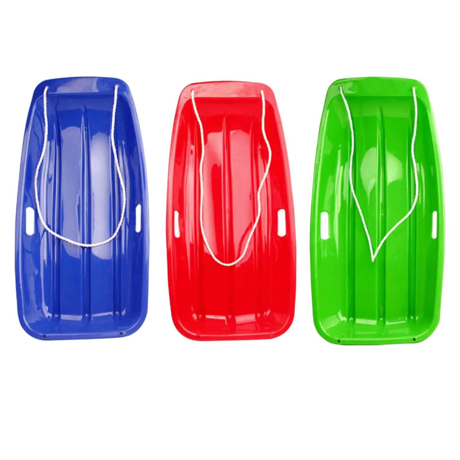 Snow Sled Outdoor Luge Grass Skiing Board Downhill Skating Toboggan Slider with Pull Rope for Kids Adults