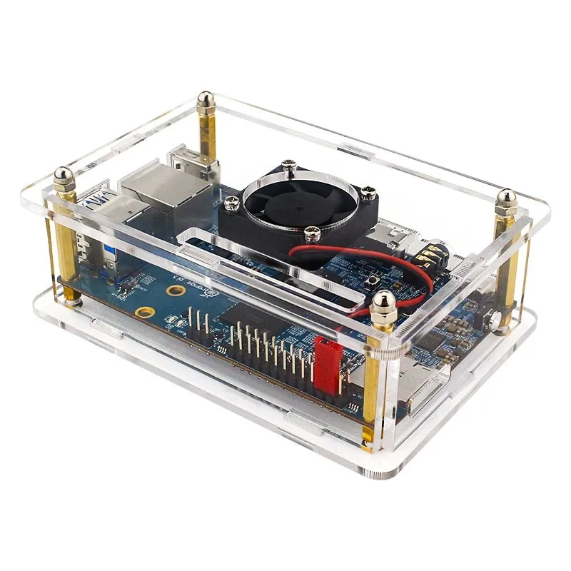 Laranja pi Acrílico Case Caixa Transparente Transparente Gabinete Opcional Cobre Dissipadores de Calor Ventilador de Refrigeração Fonte de Alimentação para Laranja pi 5 - Imagem 4