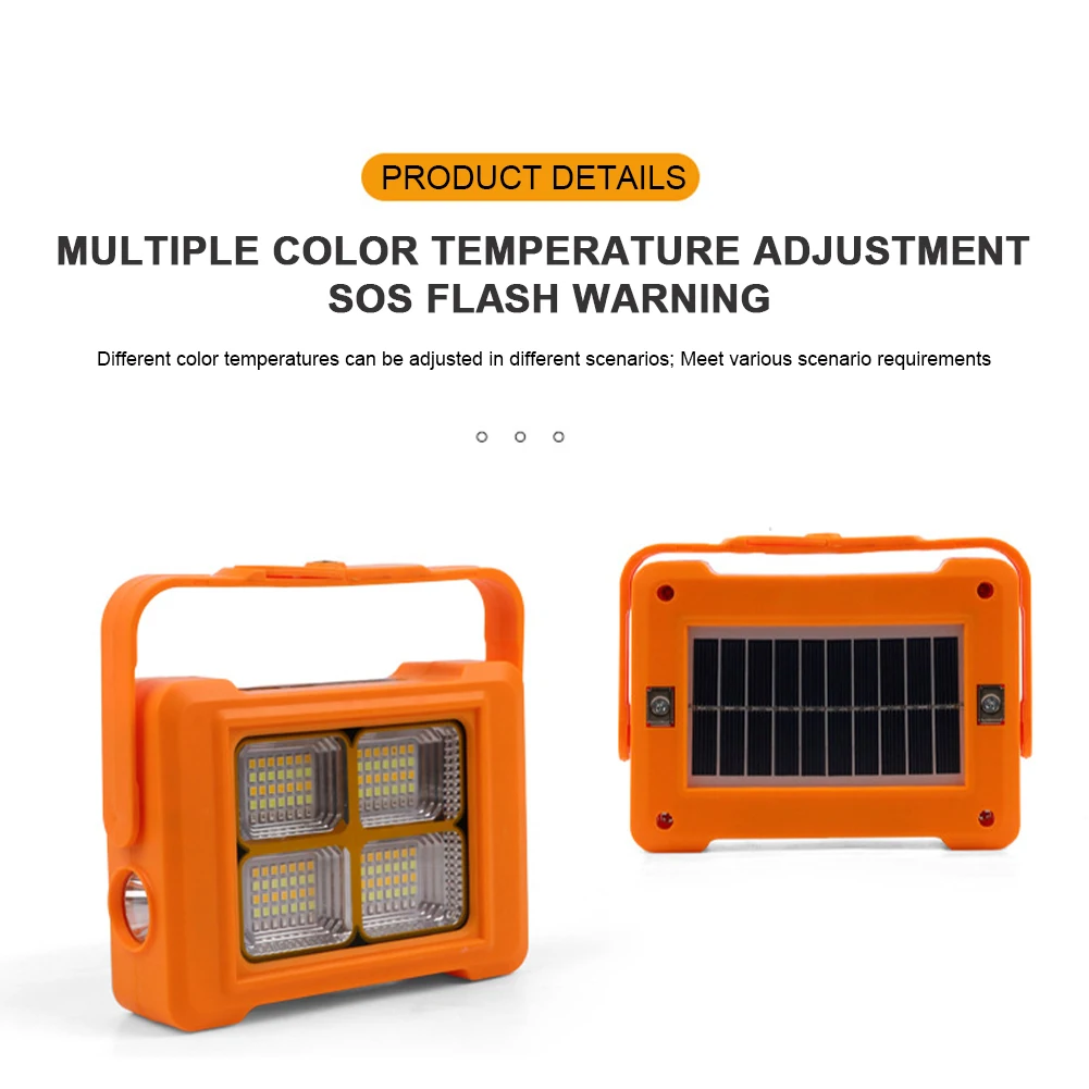 태양열 LED 캠핑 랜턴, 충전식 휴대용 야외 조명, IP65 방수 고출력 램프, 야외 캠핑 하이킹용