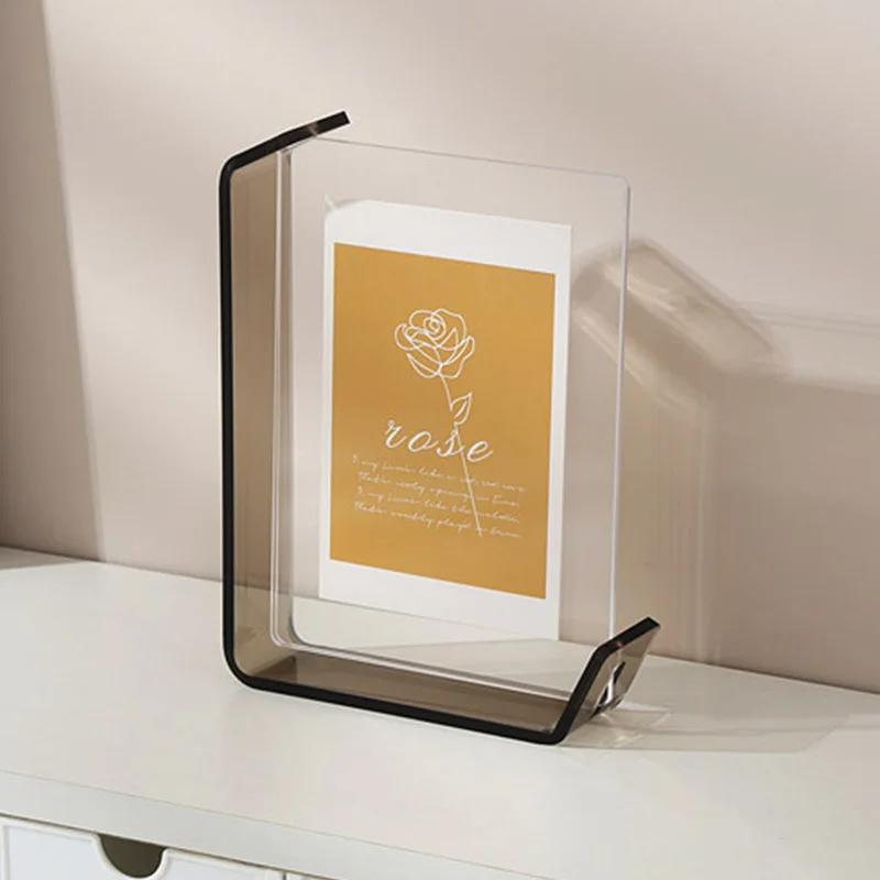 Acrylic L Shaped Photo Frame Double Sided Transparent Home Decor