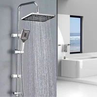 Ensemble de colonnes de douche noires, accessoires de salle de bains, vanne de dérivation d'eau à 3 voies, mitigeur de baignoire, douche, robinet de douche à pressurisation Colonne de douche pluie argent Garantie 5 ans 2