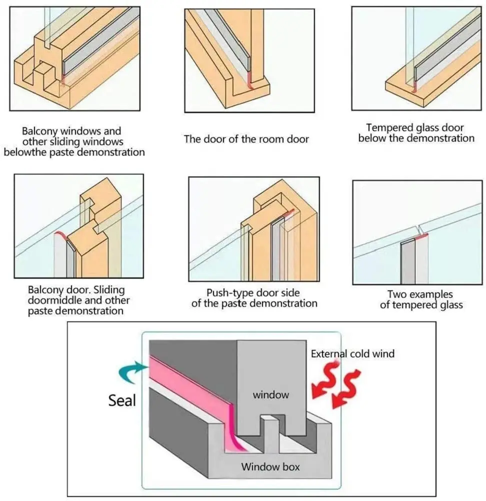 Selador de janela, Tempo Weatherstrip, Porta do