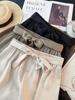 High Waist Ice Silk Acetate Wide Leg Pants for Women Summer Loose Silk Satin long maxi Trousers Spring lace up plus size pants 5