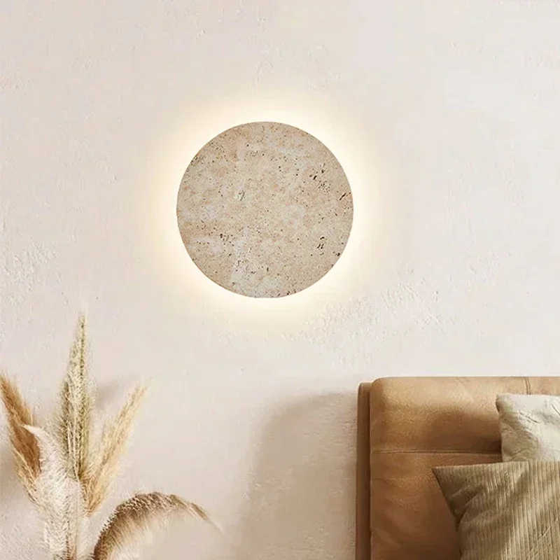 Natural Yellow Cave Stone Led Sconce Lamp Nordic Minimalist Wabi Sabi Home Decoration Living Room Bedside Corridor Wall Lights 2