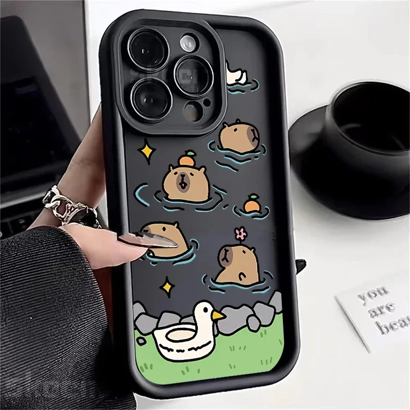 Capybara-Themed Soft Silicone Shockproof Phone Case - Cute and Fun Design