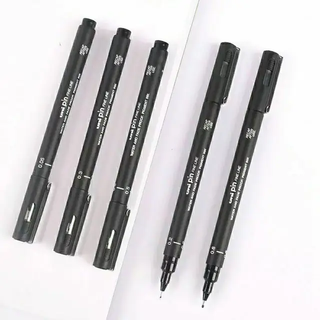 New Pin Drawing Pen Fineliner Ultra Fine Line Art Marker inchiostro nero 005 01 02 03 05 08 Micron Drawing Sketch Pen Office School 3