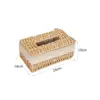 Hand Woven Tissue Box Cover Desk Organizer Dining Table Facial Napkin Holder 6