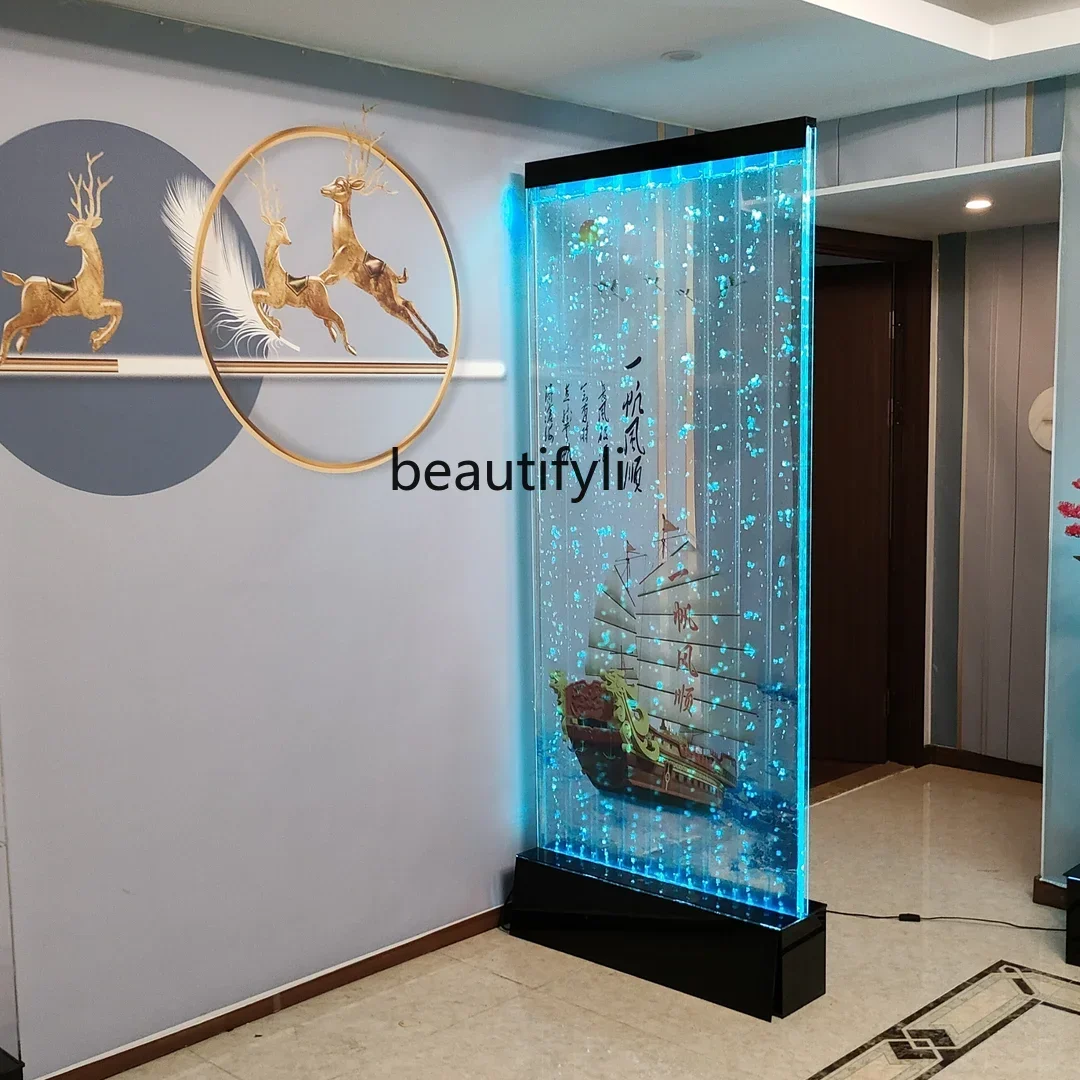 

Smart Water Curtain Wall Flowing Water Subareas Screens Entrance Decoration Background Acrylic Bubble Wall