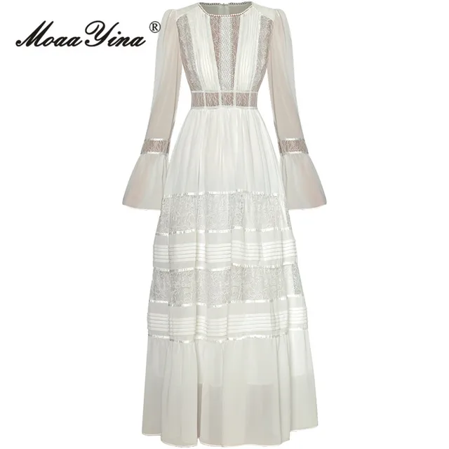 MoaaYina: O Vestido Vintage Perfeito para o Outono 6 Vestido Vintage Spliced MoaaYina