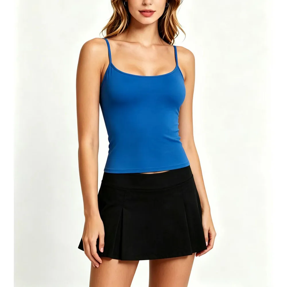 Sky Blue Women's Slim Tank Top - Summer Fashion Versatile Casual Sleeveless