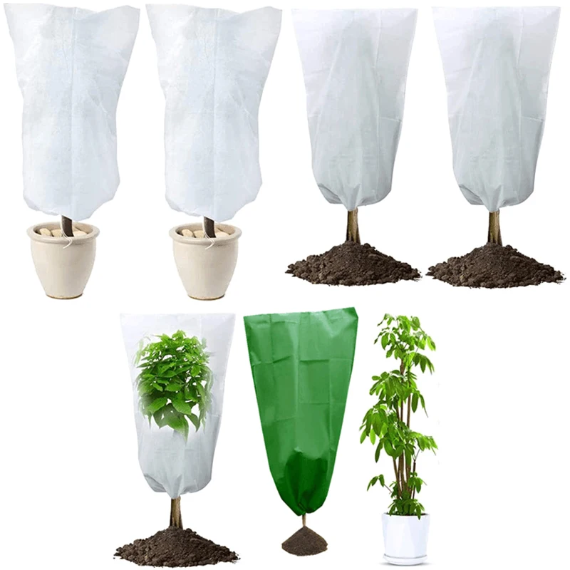 

Plant Frost Protector Portable Reusable Winter Autumn Warm Keeping Park Garden Fruits Vegetables Tree Cover With Drawstring