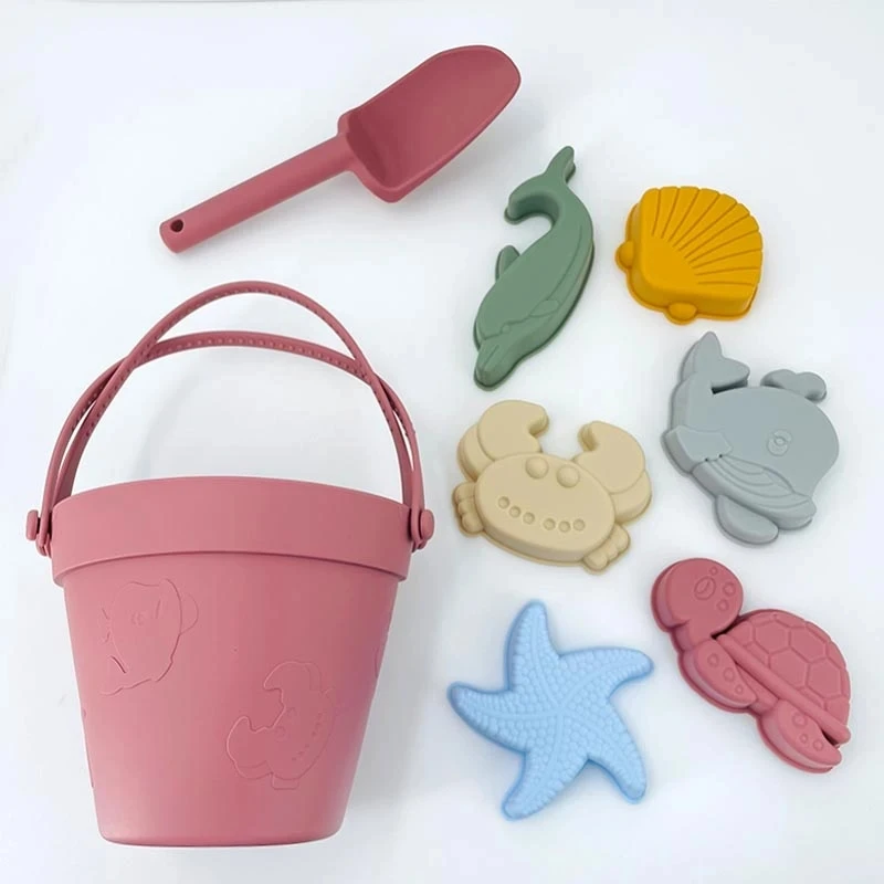 

Children Summer Toys with Cute Animal Model Ins Seaside Beach Toys Rubber Dune Sand Mold Tools Sets Baby Bath Toy Kids Swim Toy