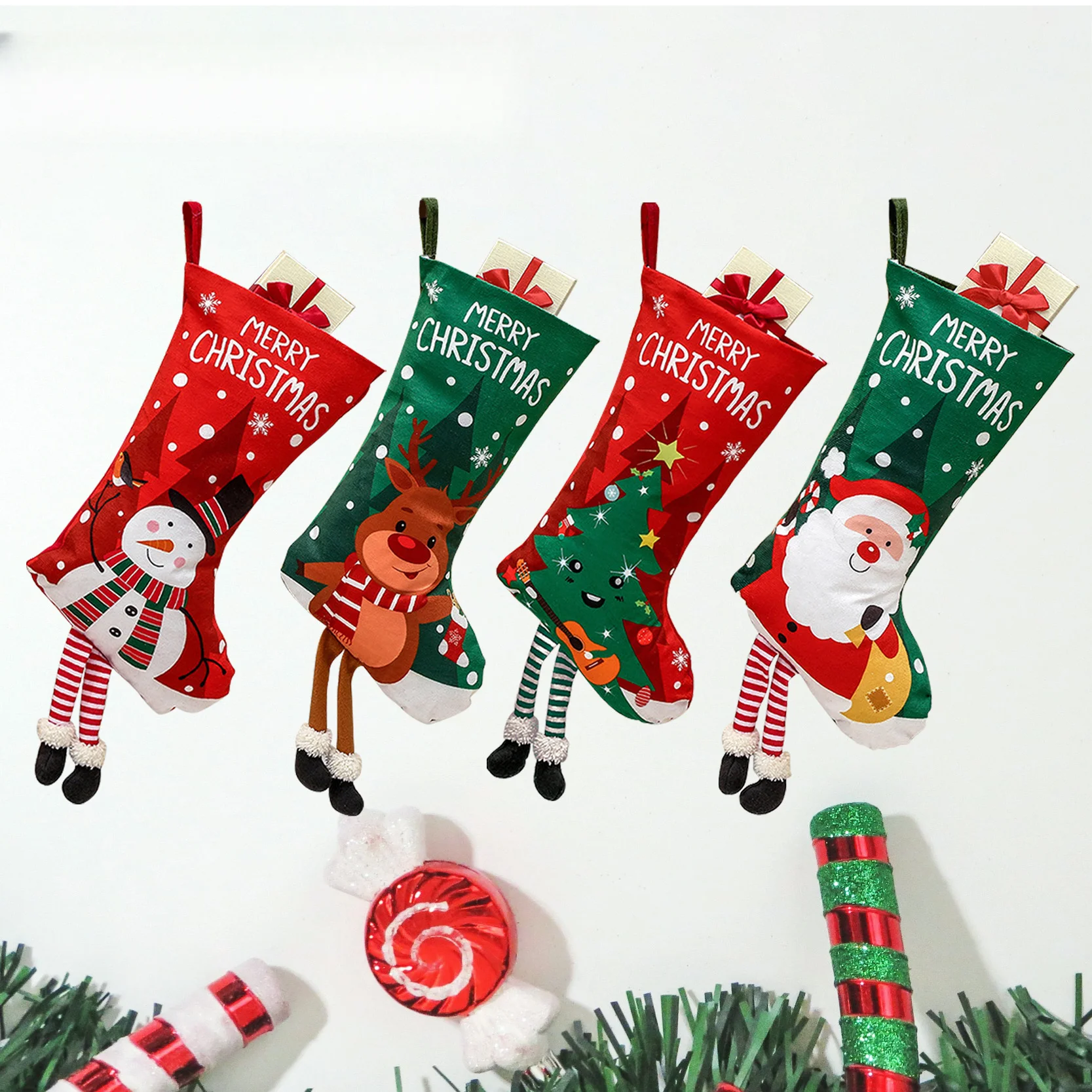 New Socks, Gift Socks Decorations, Christmas Tree Pendants, Candy Bags, Hanging Decorations_voghion.com