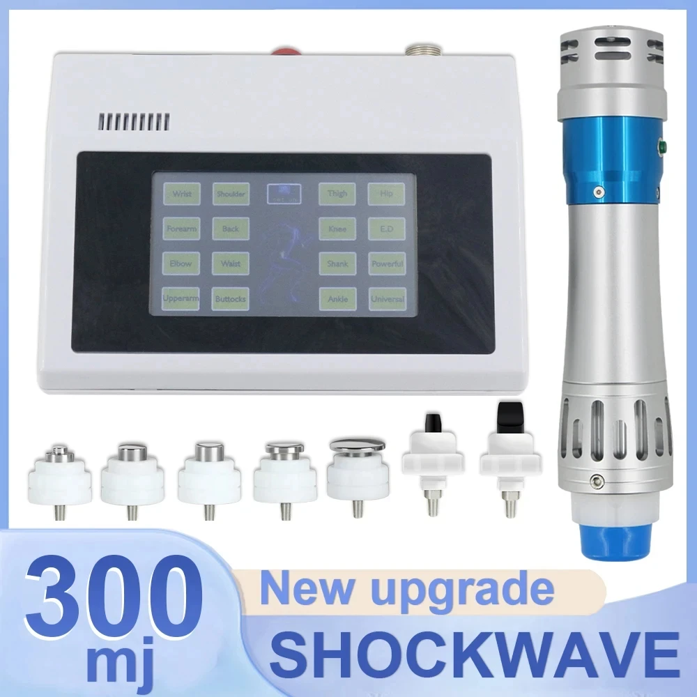 300mj Shockwave Therapy Machine With 7 Heads Body Massage ED Treatment Relax Physiotherapy New Shock Wave Equipment Pain Relief body physiotherapy pain relief problems shock wave erectile dysfunction focused system extracorporeal therapy for spa use