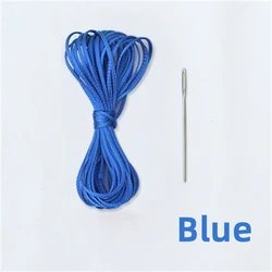 Premium Leather DIY Steering Wheel Cover - 38 cm Universal Fit (Blue Kit)