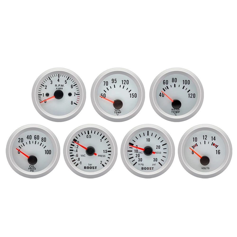 Engine tachometer tachometer gauge tachometer meter Universal 52mm Tachometer RPM Water Temp Oil Temp Oil Pressure Voltmeter Boost Gauge PSI/Bar Car Meters With Sensor