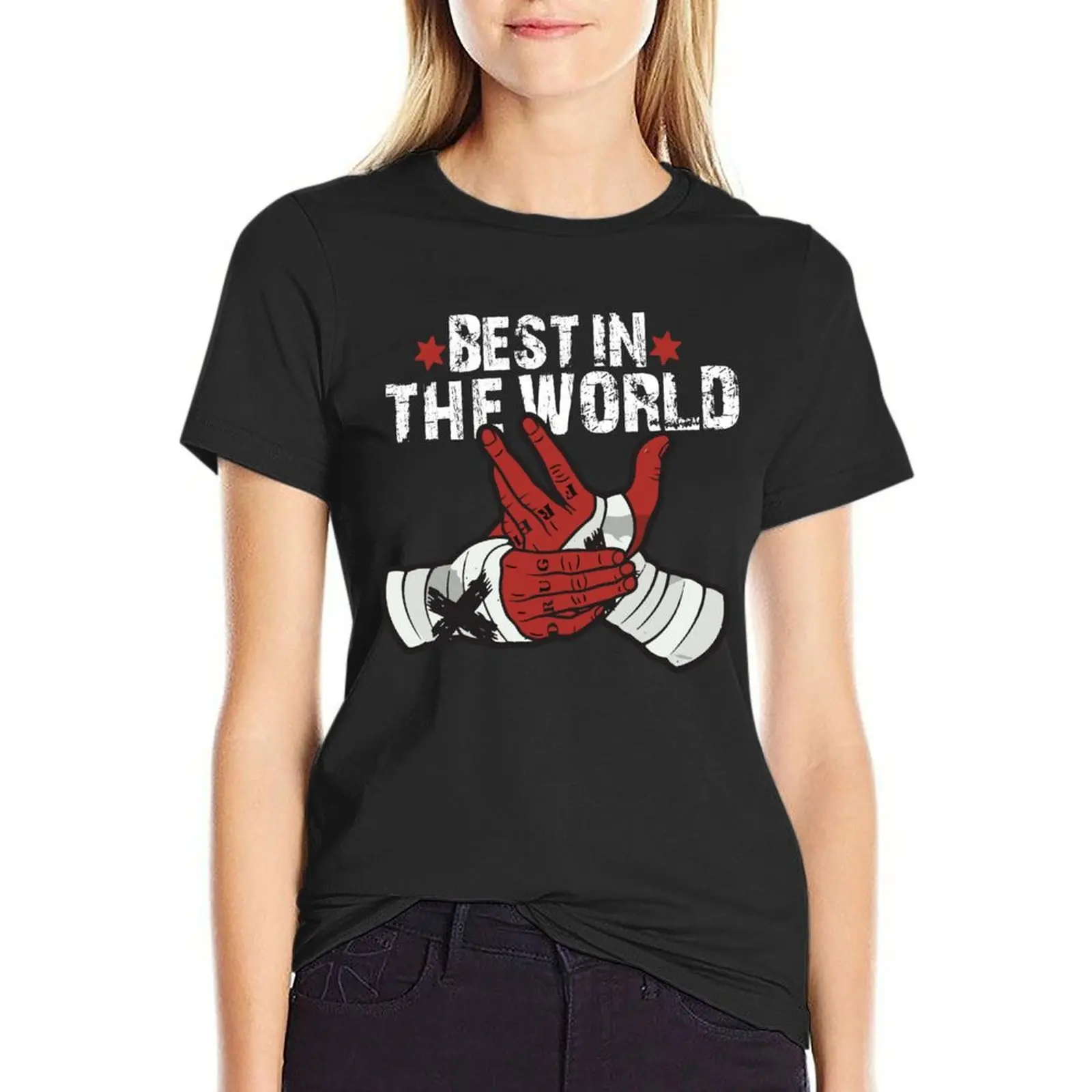 

Футболка Best In The World, черные милые топы, летний топ, хлопковые футболки для женщин