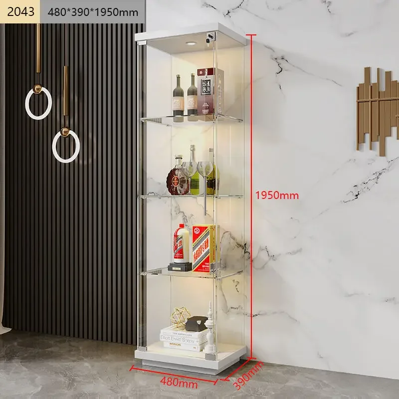 Customised Wine Cabinet, Living Room Glass Display Case With Light