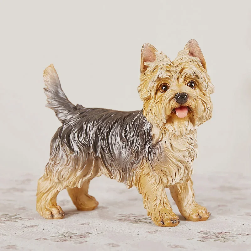 Statua Yorkshire Terrier Per Giardino | Scultura Cane In Polimero A Grandezza Naturale | Ornamento Da Esterno Resistente Agli Agenti Atmosferici