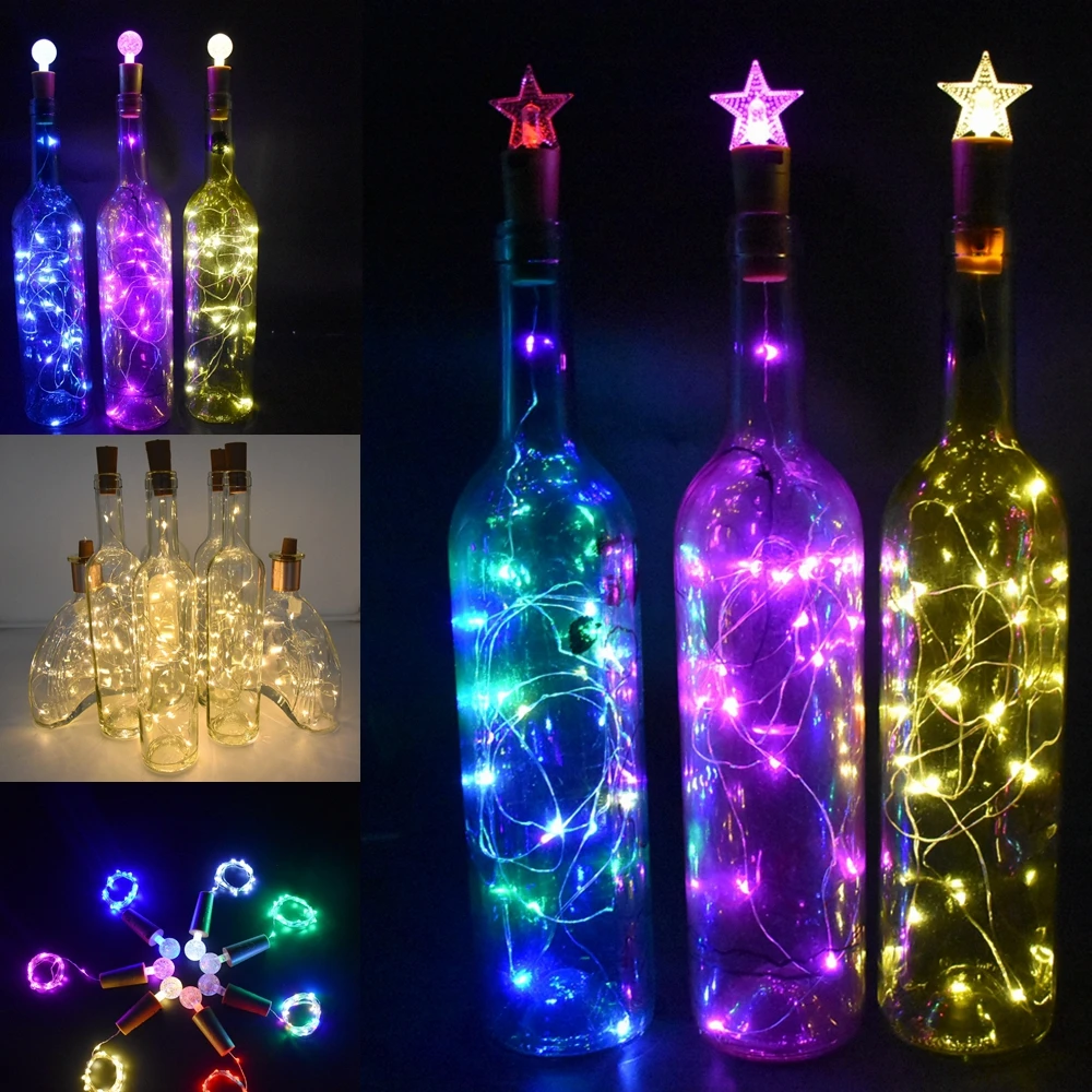Led Cork Wine Bottle Lights Battery Light Fairytale Mini Cork String