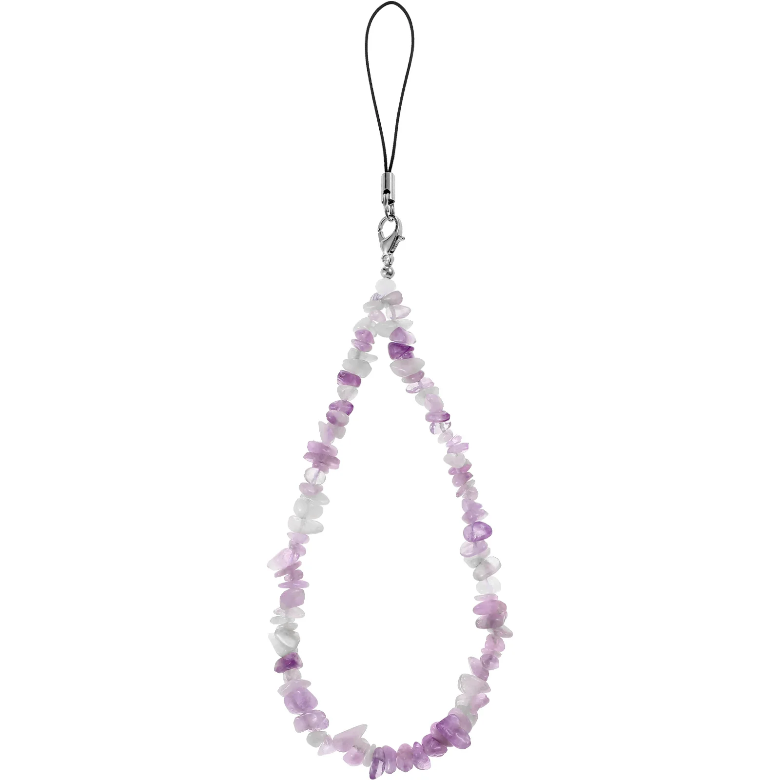 

New Natural Crystal Crushed Stones Cell Phone Lanyard Phone Charm Wrist Strap Anti-Lost Phone String Chain Bracelet Accessory