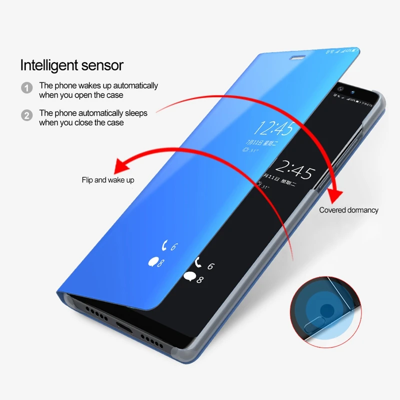 waterproof phone pouch for swimming Smart Mirror Flip Case For Xiaomi Redmi Note 11 10 9 9S 8 7 6 5 8T 9A 9C 8A K20 K40 Mi 12 10 11 10T 9T POCO M3 M4 X3 NFC F3 Pro best waterproof phone pouch