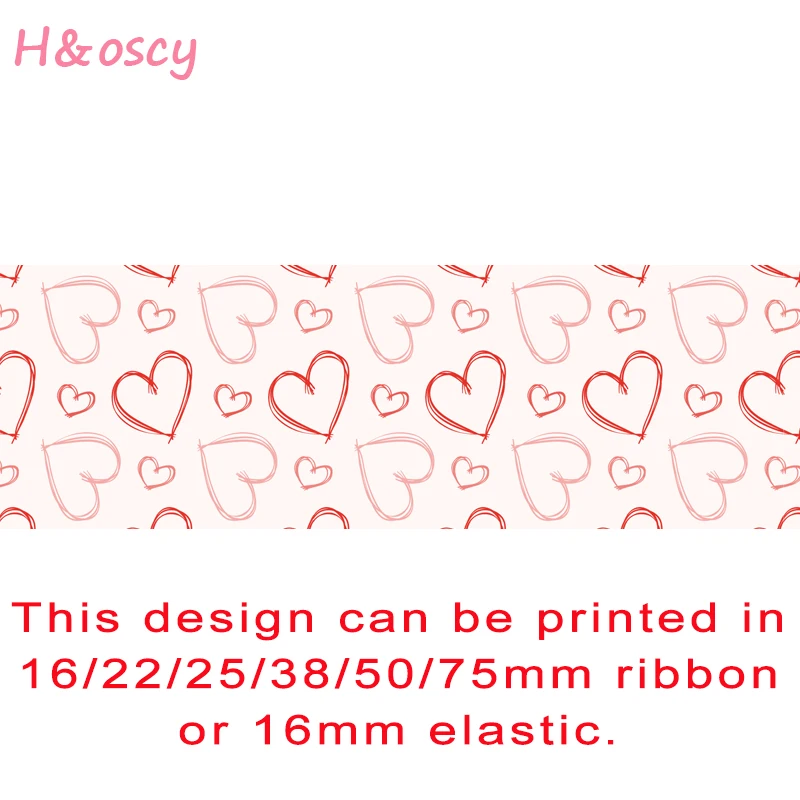 

50 ярдов лента с рисунком сердца, лента Гро-Гро с принтом на День святого Валентина для самостоятельного изготовления бантов для волос, праздничные украшения для подарков, упаковки поделок