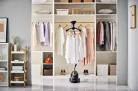 GS18-DJ Standing Garment Steamer with Roll Wheels for Easy Movement, 1.8L Water Tank for 1 Hour Continuous Steaming, Adju 2