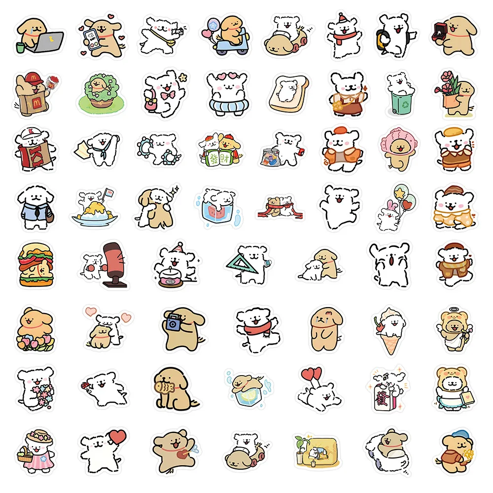 60개 라인 아트 강아지 스티커 - 장 귀여운 선형 강아지 디자인 LanLanStickersWorld Store
