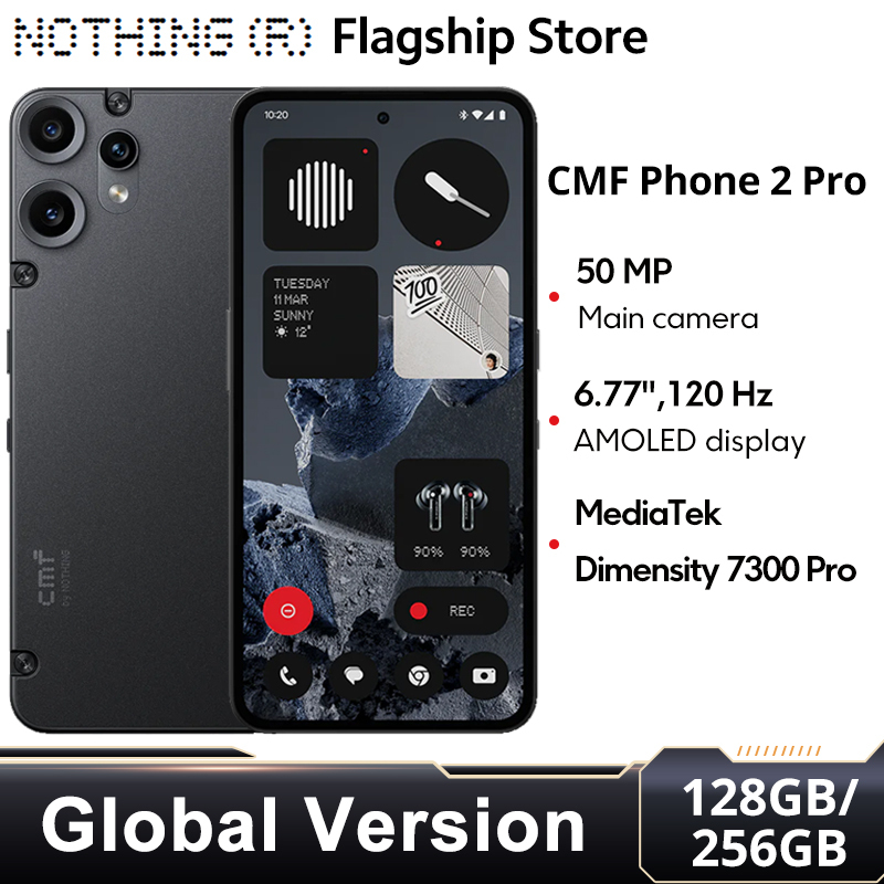 CMF Phone 2 Pro  Global Version 6.77 AMOLED 120Hz MediaTek Dimensity 7300 Pro 5G  5000 mAh   Main Camera 50MP  33W