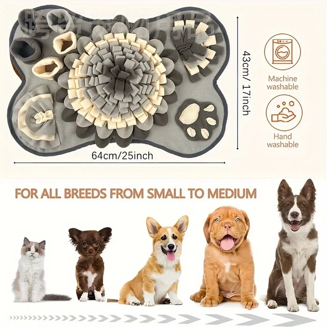 Pet Sniffing Mat For Dogs, Interactive Durable Dog Slow Feeding Pad Training Mat For Foraging Skills And Slow Eating 2