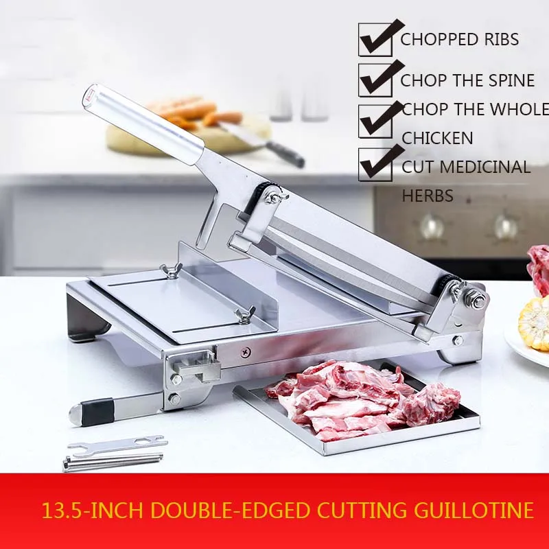 Chicken Duck Fish And Sheep Bone Cutting Saw 13.5 Inch Meat Slicer Manual Cutting MachineStainless Steel Bone Slicer commercial high quality stainless steel 12kw big capacity electric duck meat pressure deep fryer