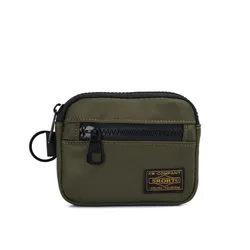 Trendy Canvas Zipper Wallet for Men - Retro Mini Coin and Key Holder (Dark green)