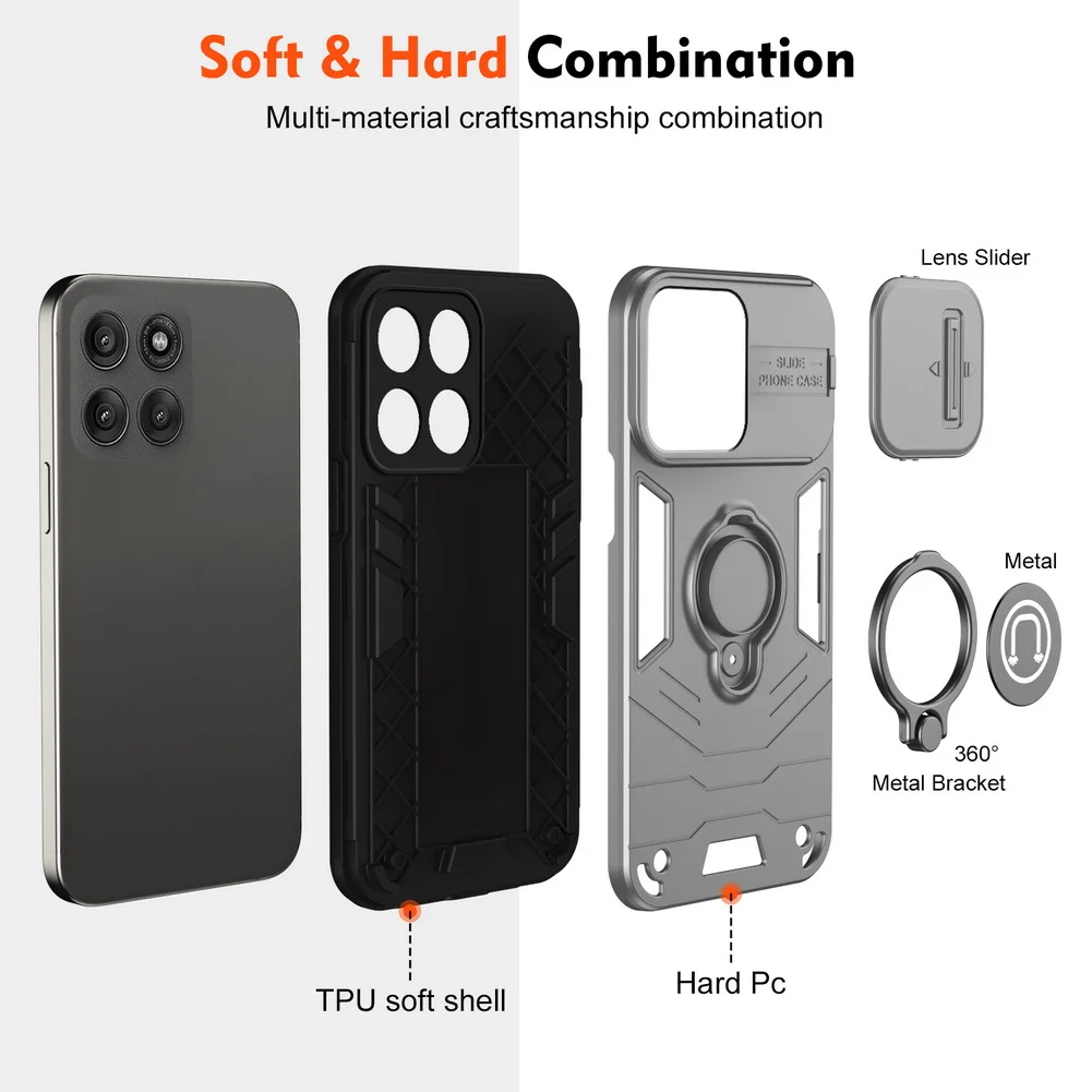 Sleek Metal Finger Holder Case with Sliding Window