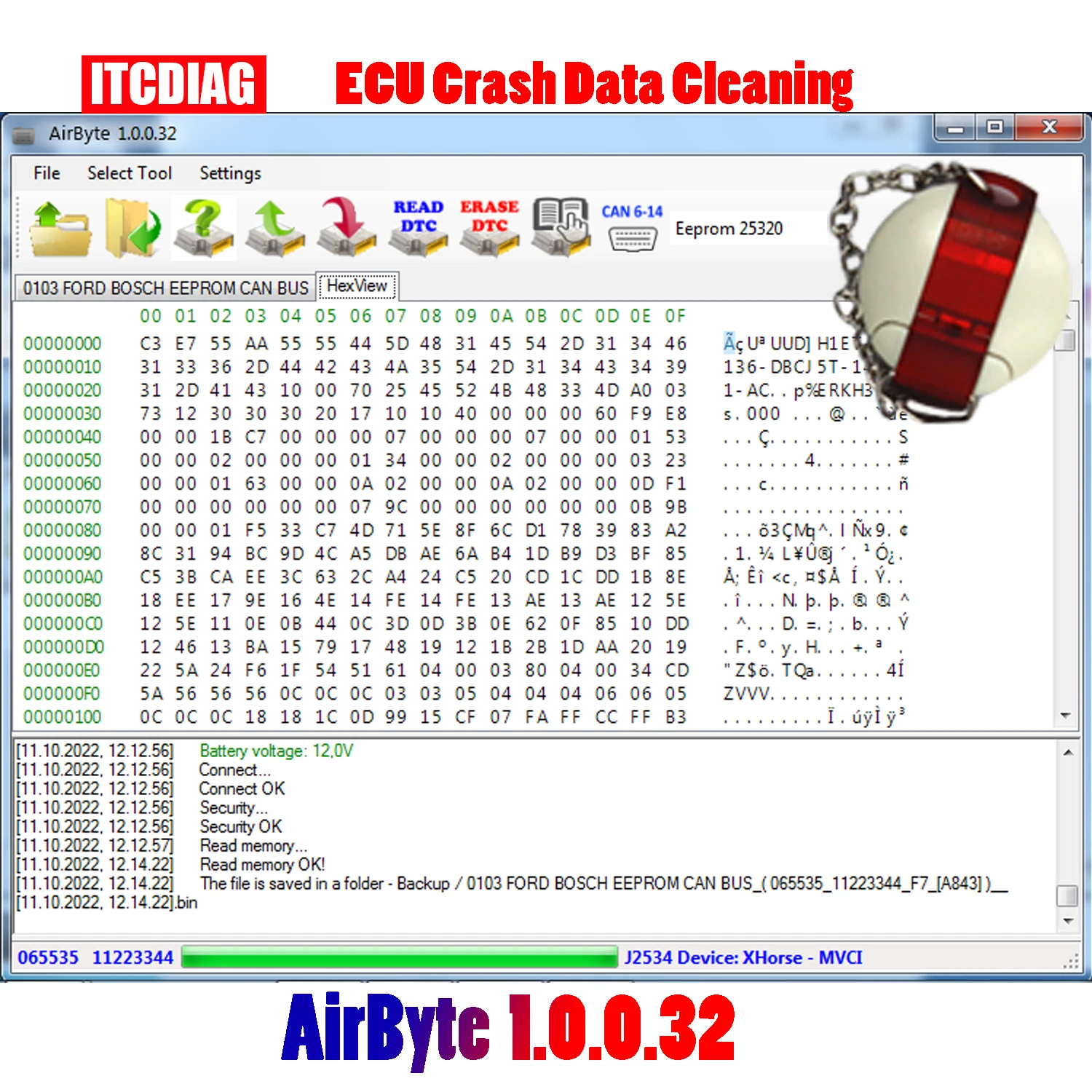 AirByte J2534 FULL 1.0.0.32 Software With Dongle Cleaning Crash Data in
