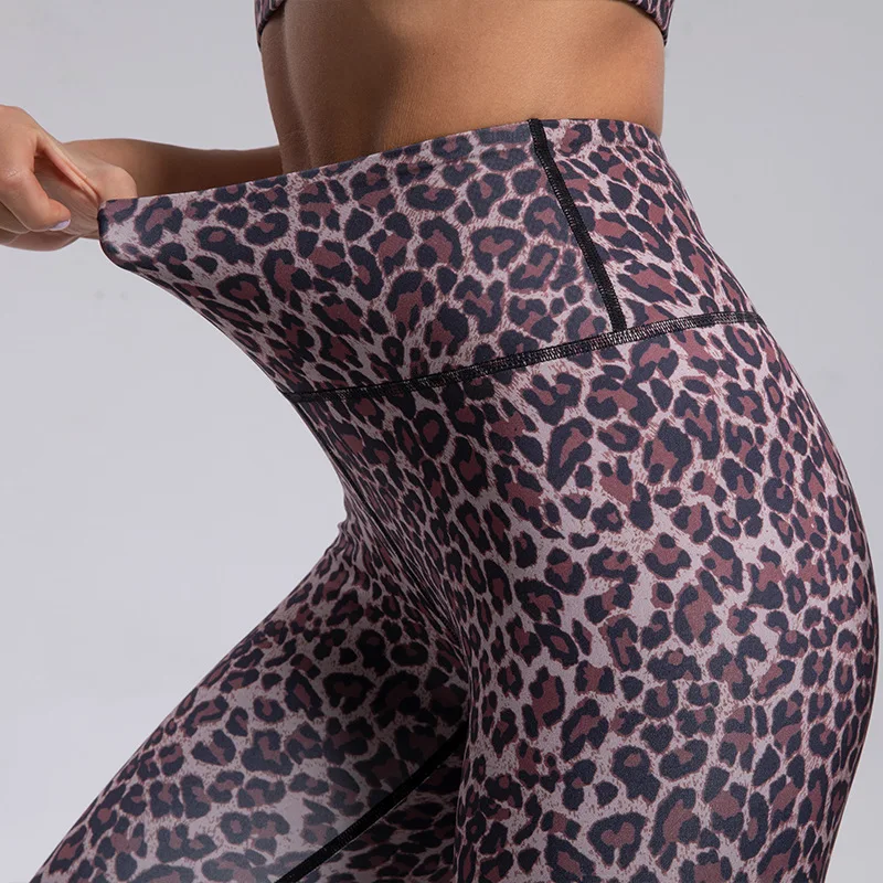 2022 Women Sportstwear Rib Leopard Yoga High Waisted Tenue De