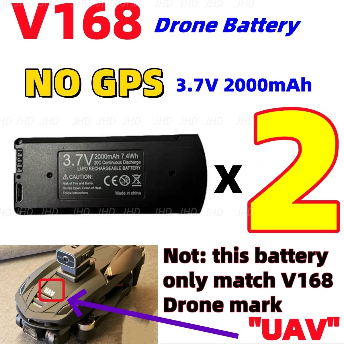 V168 3.7V 2000mAh 2B