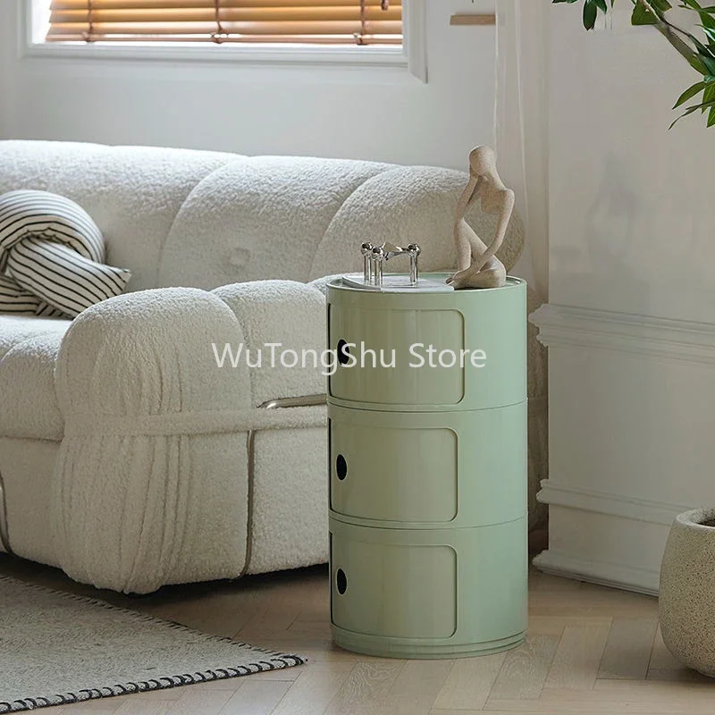 Nordic Net Red Bedroom Bedside Table Modern Minimalist Round Bedside Bed Furniture for Nightstands Set