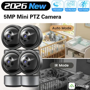 Baby Monitor 5MP Mini Indoor Security Camera With Auto Tracking Night Vision Two-Way Audio 360° PTZ Compatible With AJCloud App 1