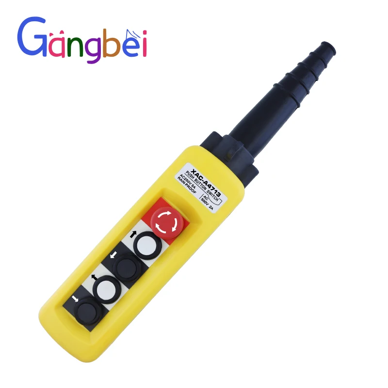 Interruptor Impermeável do Controle do Tráfego Botão de Levantamento Caixa para a Grua Acima e para Baixo Parada de Emergência Esquerda e Direita Xac-a4713