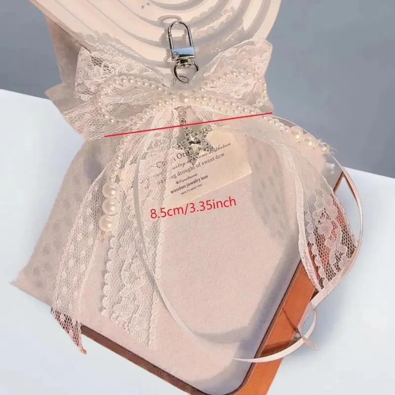 Lace Bow Hollow Red Ribbon Cherry Fashion Charm Keychain - Delicate Valentine's Day Gift Accessory