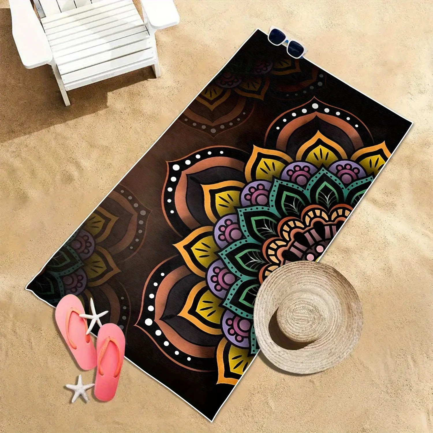 Boho Mandala Beach & Yoga Blanket 3