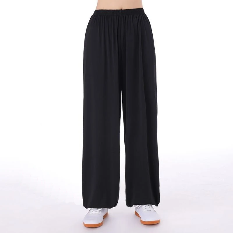 Unisex Tai Chi pants ice silk Tai Chi clothing pants morning exercise summer plus size loose bloomers practice martial arts pant martial art trousers tai chi trousers